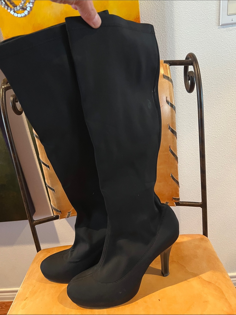 Martinez Valero Black Over-the-Knee Stiletto Boots